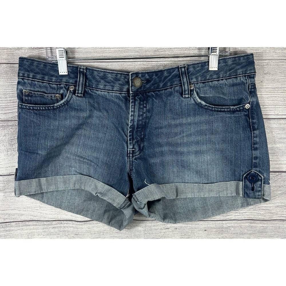 American Eagle Outfitters Women's Denim Cuffed Shorts Size 14 Blue